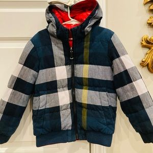 Authentic Burberry Reversible coat boy size 6Y